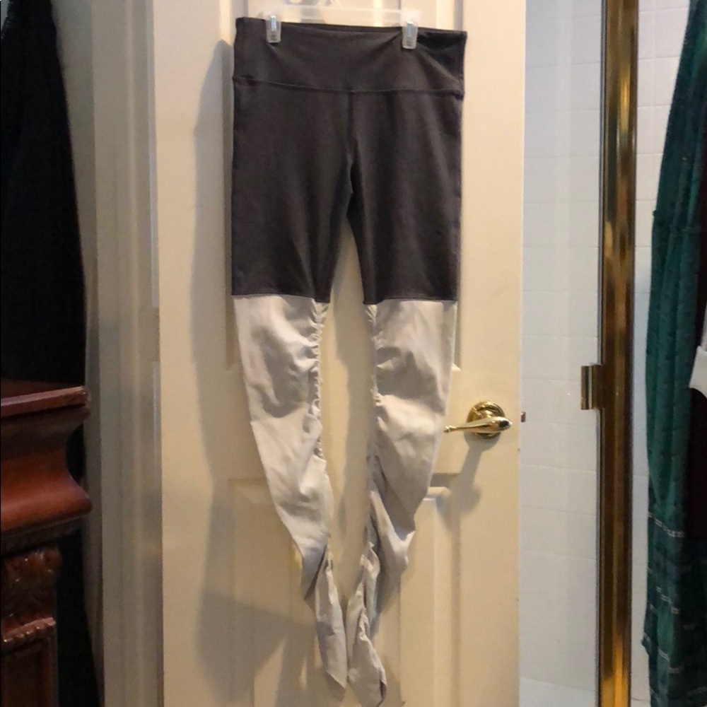 Grey and white yoga pants